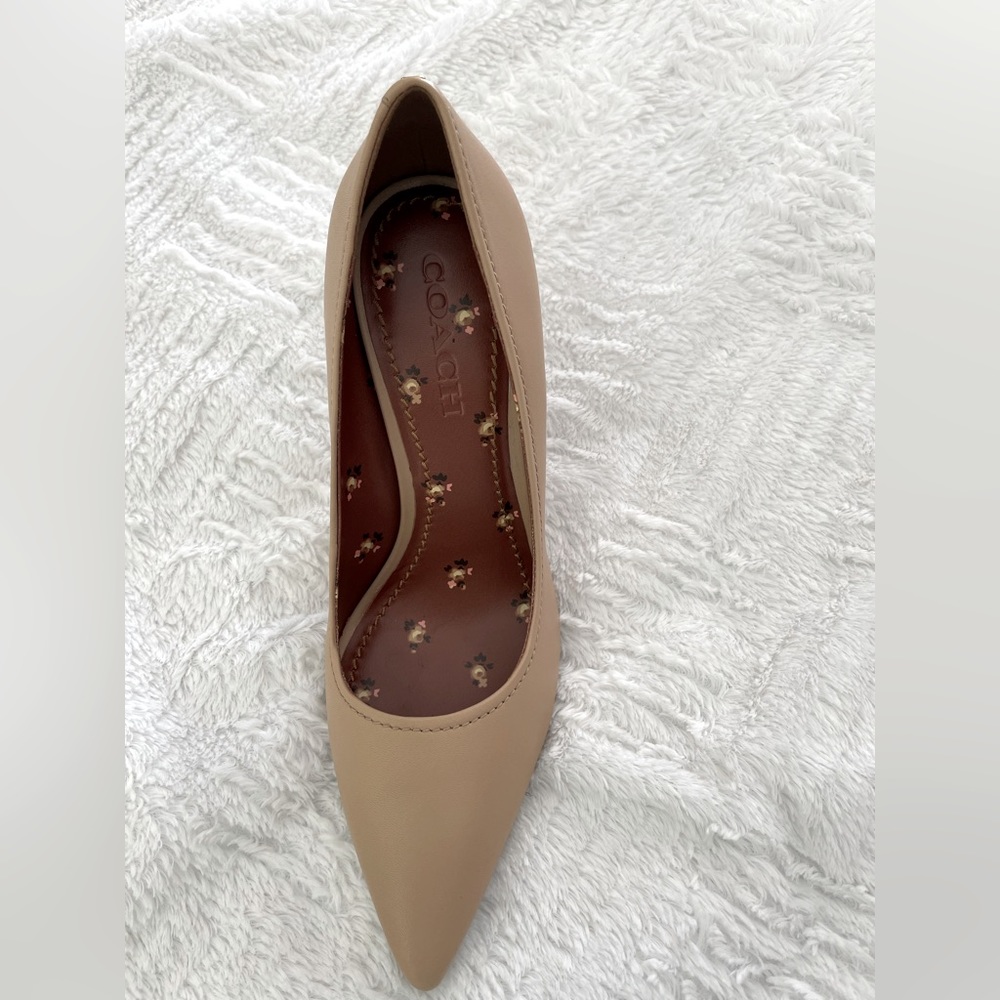 Leather coach stiletto